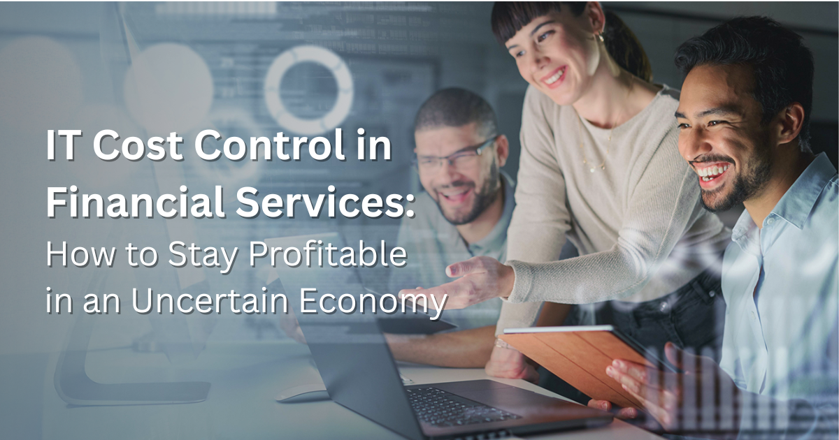 financial professionals looking at computer for IT cost controls